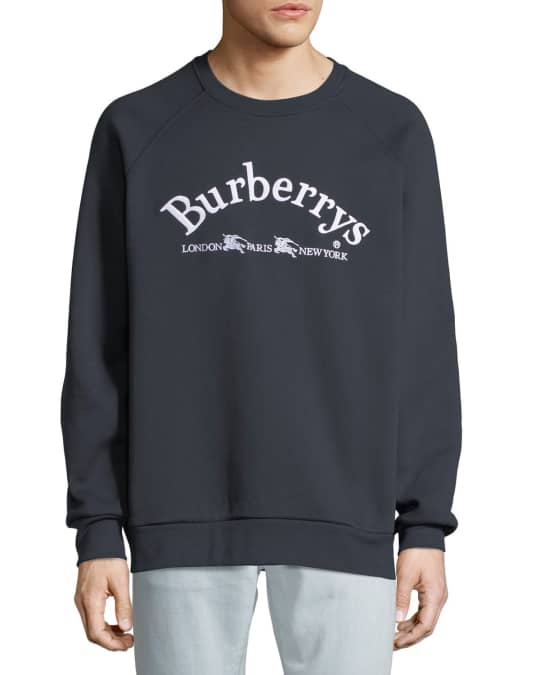 Burberry Men's Battarni Embroidered-Logo Jersey Crewneck Sweatshirt ...