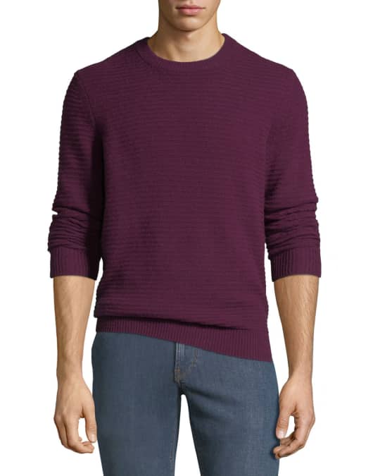 Neiman Marcus Men's Ribbed Cashmere Pullover Sweater Neiman Marcus