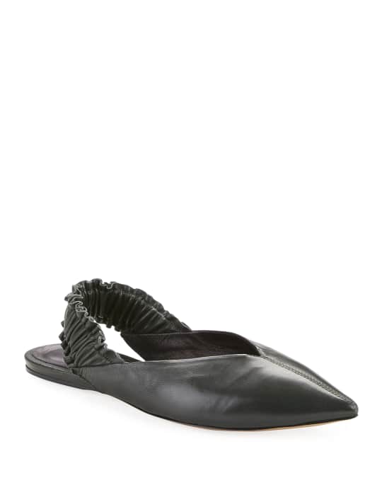 Linta Pointed Toe Leather Slingback Flat