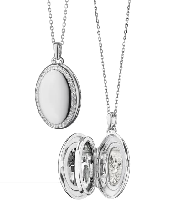 Monica Rich Kosann Sterling Silver Midi 4-Image Locket Necklace with ...