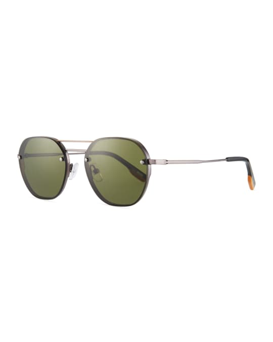Ermenegildo Zegna Men's Round Titanium Aviator Sunglasses | Neiman Marcus