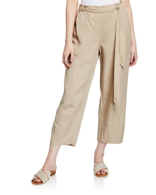 Eileen Fisher Tencel Linen Tie Waist Lantern Pants Neiman Marcus