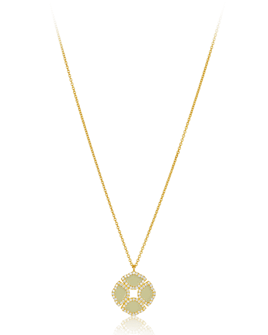 Legend Amrapali 18k Gold Manjari Lotus Necklace w/ Diamonds & White ...