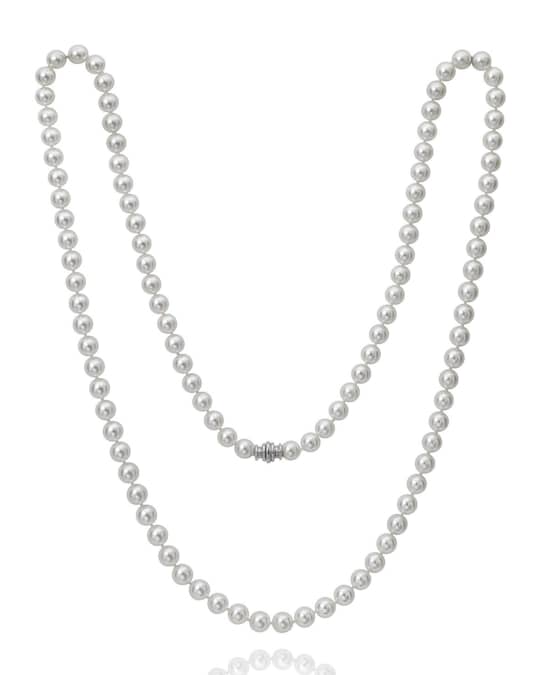36" Akoya Cultured 9.5mm Pearl Necklace with White Gold Clasp