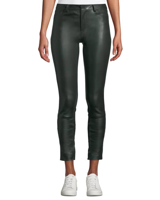 Five Pocket Skinny Bristol Leather Cropped Pants