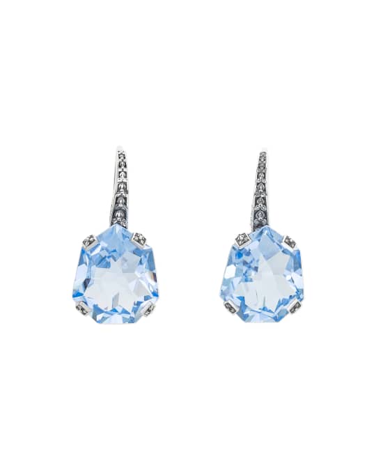 Galactical Fantasy Cut Quartz Earrings, Blue