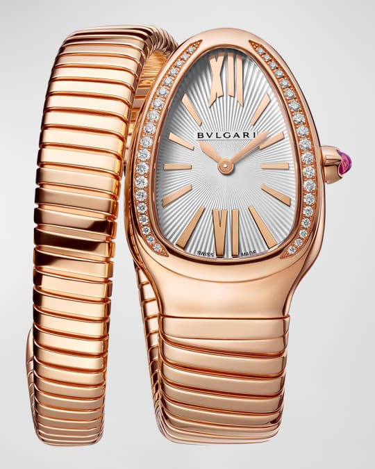 Serpenti Tuboga 35mm 18K Rose Gold Diamond Coil Watch