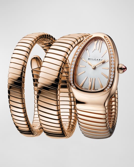 35mm Serpenti Tubogas Rose Gold Diamond Watch
