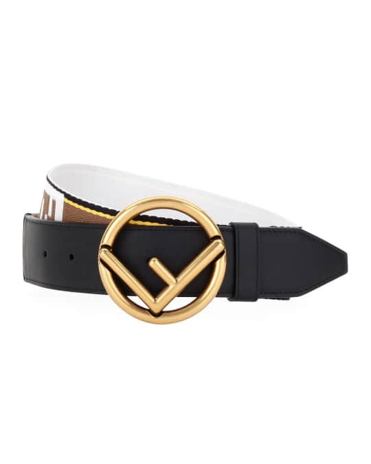 Fendi Men's Forever Fendi Belt with Brass Buckle | Neiman Marcus