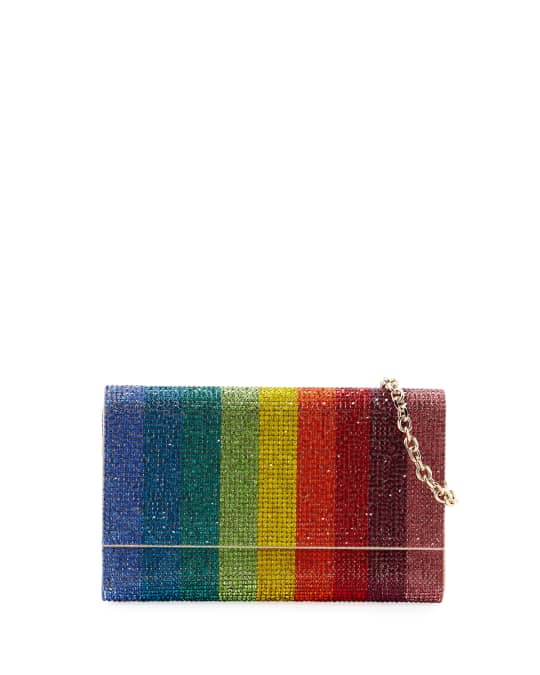 Fizzoni Rainbow Crystal Full-Beaded Clutch Bag