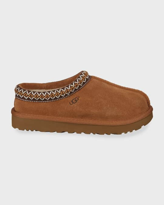 UGG Tasman Suede Fur-Lined Slippers | Neiman Marcus