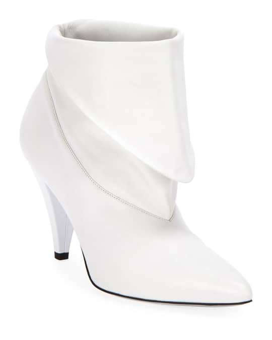 Givenchy Show Leather Folded Cone-Heel Ankle Boots | Neiman Marcus