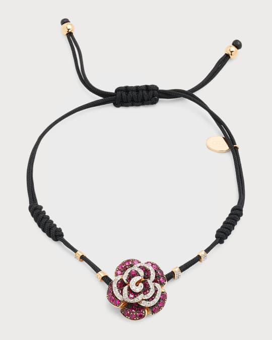 Pippo Perez 18k Rose Gold Rose Diamond & Ruby Bracelet | Neiman Marcus