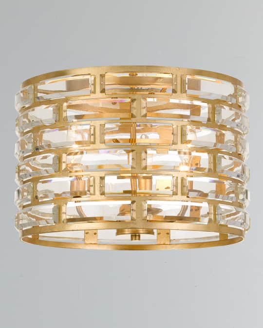 Meridian 3-Light Antiqued Gold Ceiling Mount