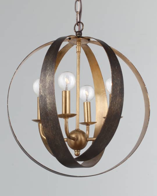 Luna 4-Light Bronze Gold Sphere Mini Chandelier