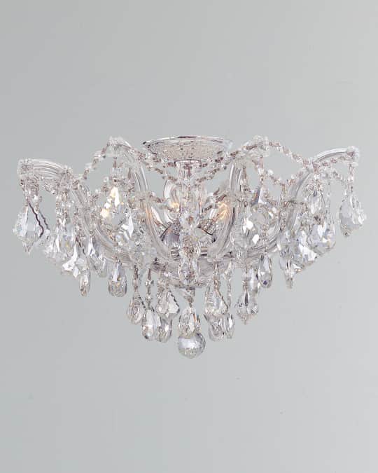 Maria Theresa Hand-Cut 5-Light Clear Crystal Semi Flush