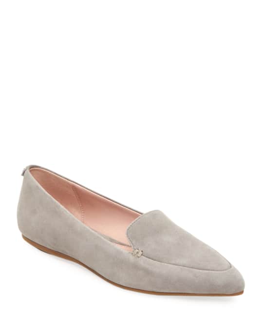 Taryn Rose Faye Suede Flat Loafers Neiman Marcus