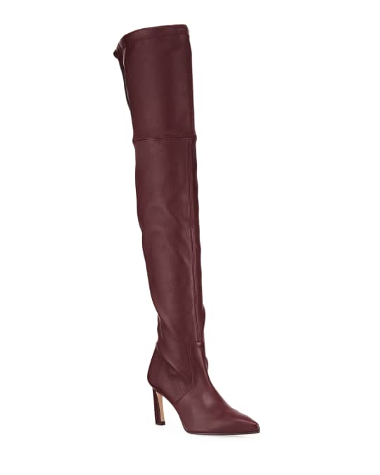 Stuart Weitzman Natalia 75mm Leather Over-The-Knee Boots | Neiman Marcus