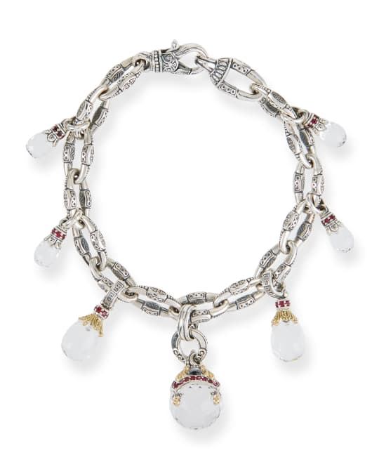 Konstantino Pythia Silver Crystal Charm Bracelet Neiman Marcus