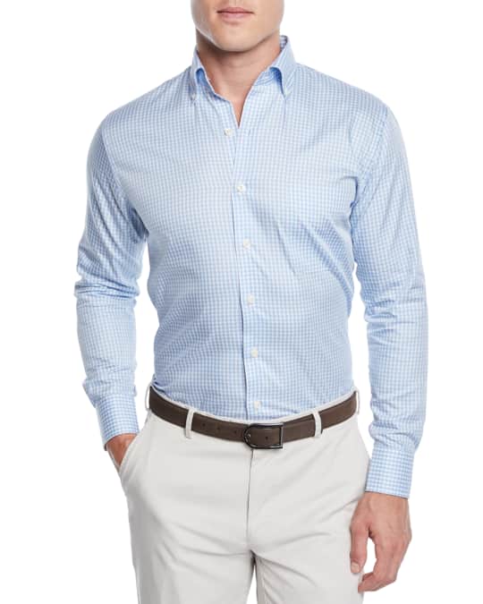 Peter Millar Men's Crown Soft Gingham Dress Shirt | Neiman Marcus