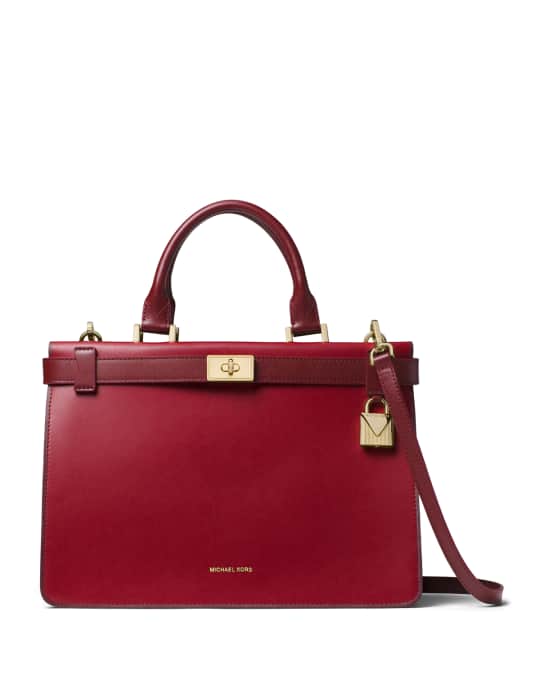 MICHAEL Michael Kors Tatiana Medium Leather Satchel Bag Golden