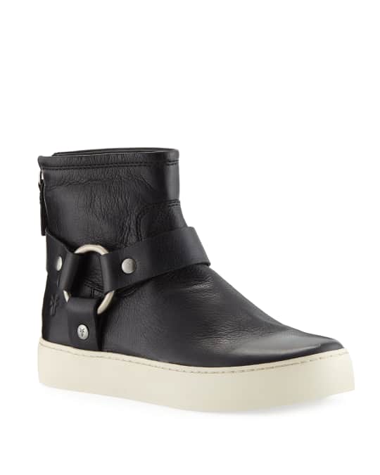 frye leather harness sneakers