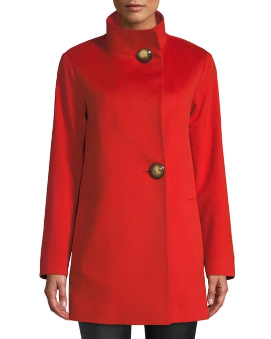 Fleurette funnel neck wool coat hot sale