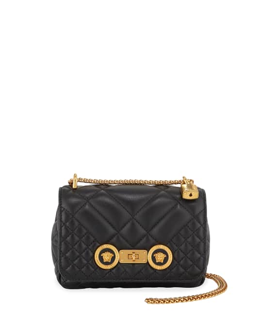 Versace Icon Small Quilted Napa Crossbody Bag | Neiman Marcus