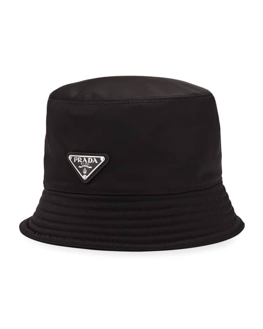 Prada Nylon Logo Bucket Hat Rosso