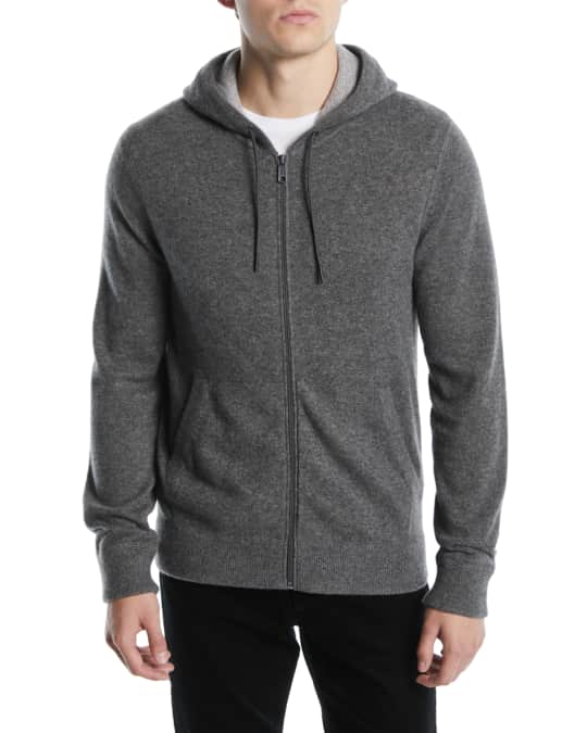 Vince Men's Cashmere ZipFront Hoodie Neiman Marcus