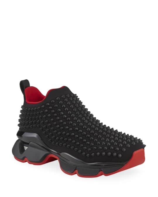 Christian Louboutin Men's Spiked Sock 30 Neoprene Sneakers | Neiman Marcus