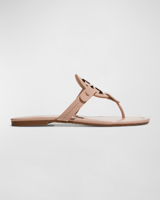 Miller medallion patent leather flat thong hotsell