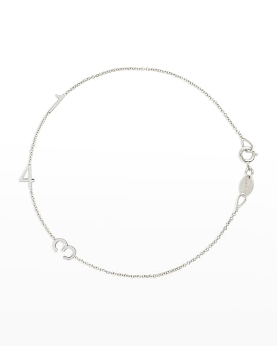 Mini 3 Number Bracelet White Gold