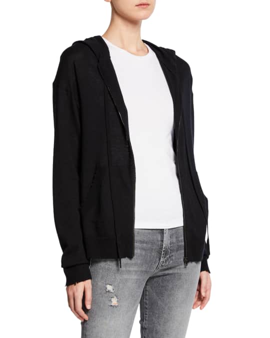 Zadig & Voltaire Sixtine Cashmere Zip-Front Hoodie Cardigan with