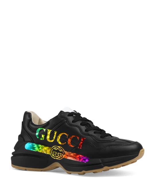 Gucci Rhyton Rainbow Logo Sneakers | Neiman Marcus
