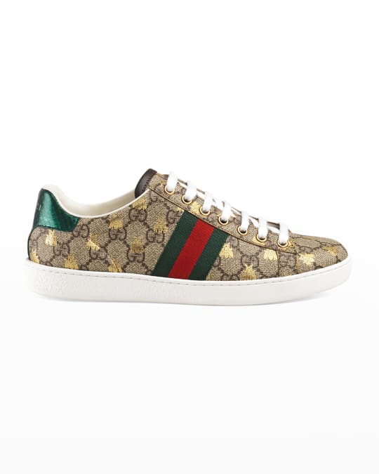 Gucci GG Canvas Bee Sneakers | Neiman Marcus