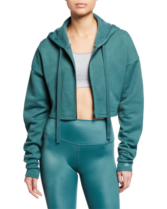 Extreme Crop Hooded Zip Front Jacket