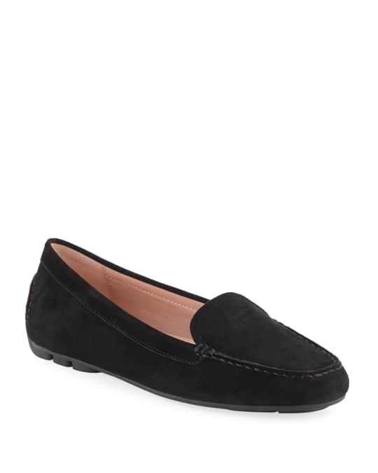 Taryn Rose Kacey Water-Resistant Suede Loafers | Neiman Marcus