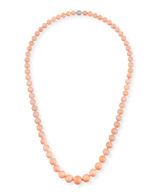 Assael Angel Skin Coral Bead Necklace, 34