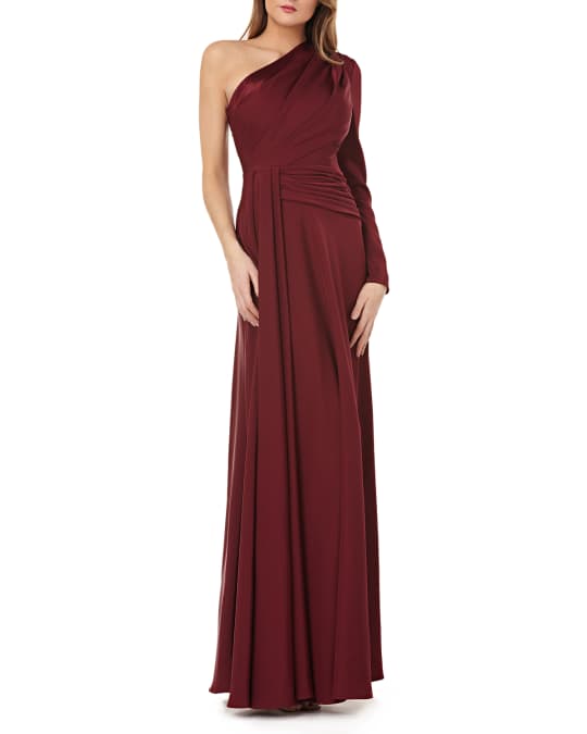 kay unger one shoulder gown