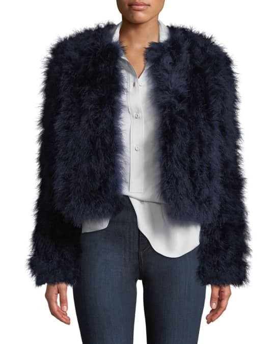 Deora Turkey Feather Bomber Jacket