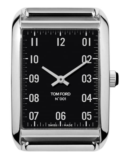 TOM FORD TIMEPIECES Polished Stainless Steel Case, Black Dial, Medium ...