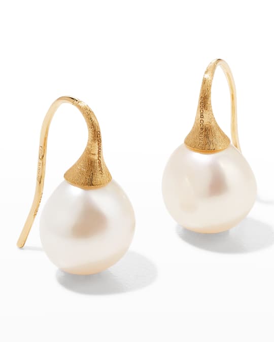Africa 18k Pearl Drop Earrings