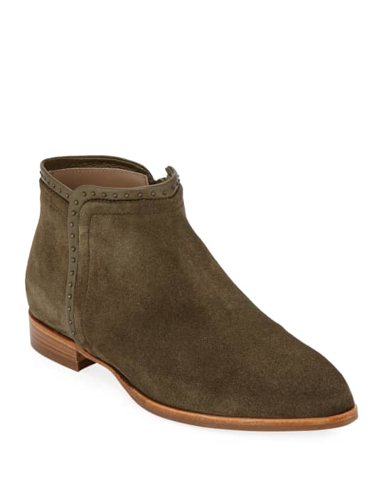 Italeau Miralda Waterproof Suede Zip Ankle Booties | Neiman Marcus