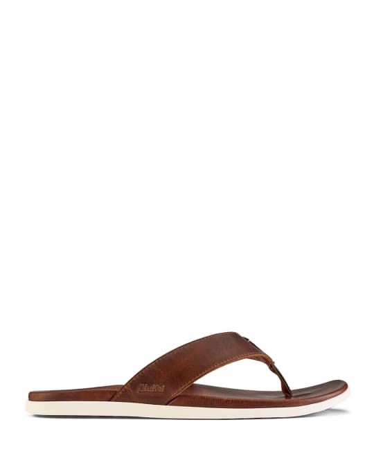 Olukai Men s Nalukai Leather Flip Flop Sandal Neiman Marcus