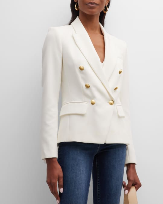 L'Agence Kenzie Double-Breasted Blazer Jacket | Neiman Marcus