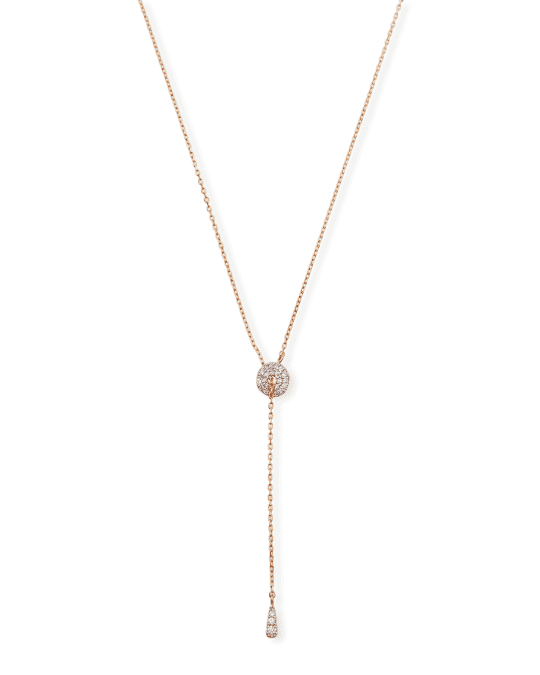 Stevie Wren 14k Rose Gold Diamond Circle Lariat Necklace | Neiman Marcus