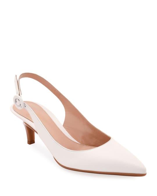 Gianvito Rossi Leather Slingback Pointed Pumps | Neiman Marcus