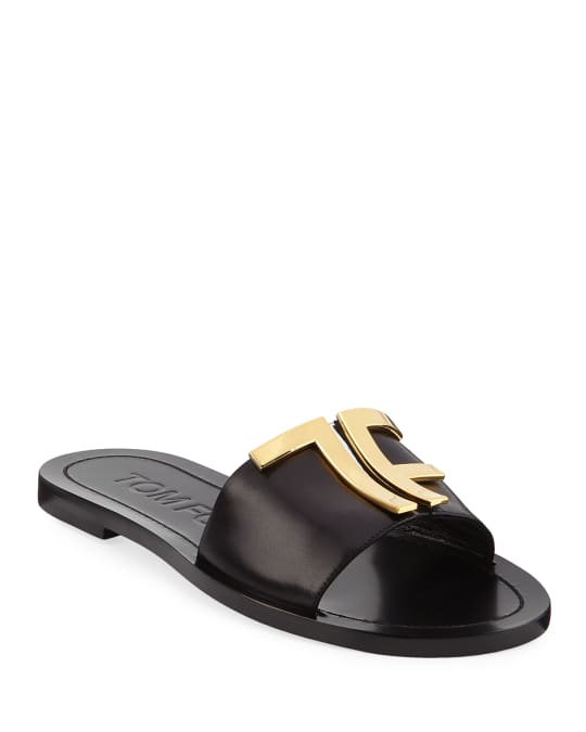 TOM FORD TF Flat Slide Sandals | Neiman Marcus