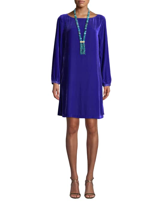 Eileen fisher velvet deals bateau neck dress